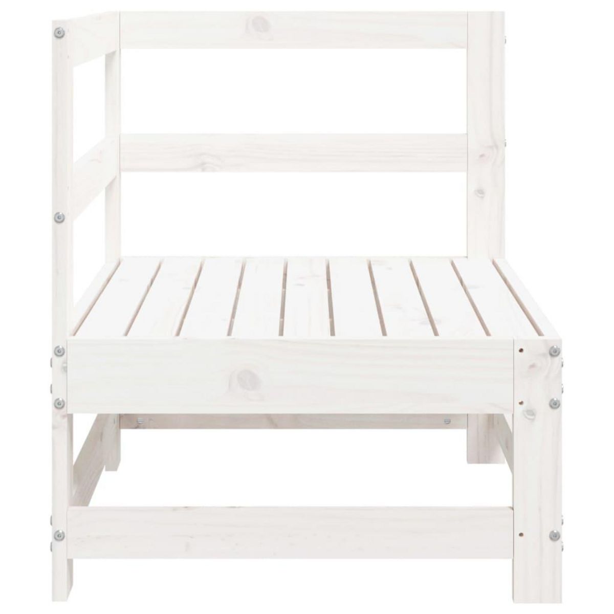VIDAXL Canape d'angle de jardin blanc bois de pin massif