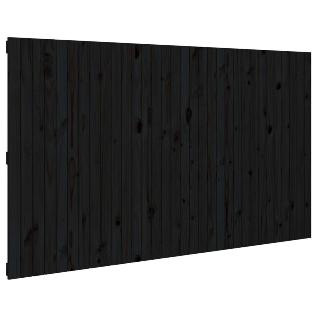 VIDAXL Tete de lit murale Noir 204x3x110 cm Bois massif de pin