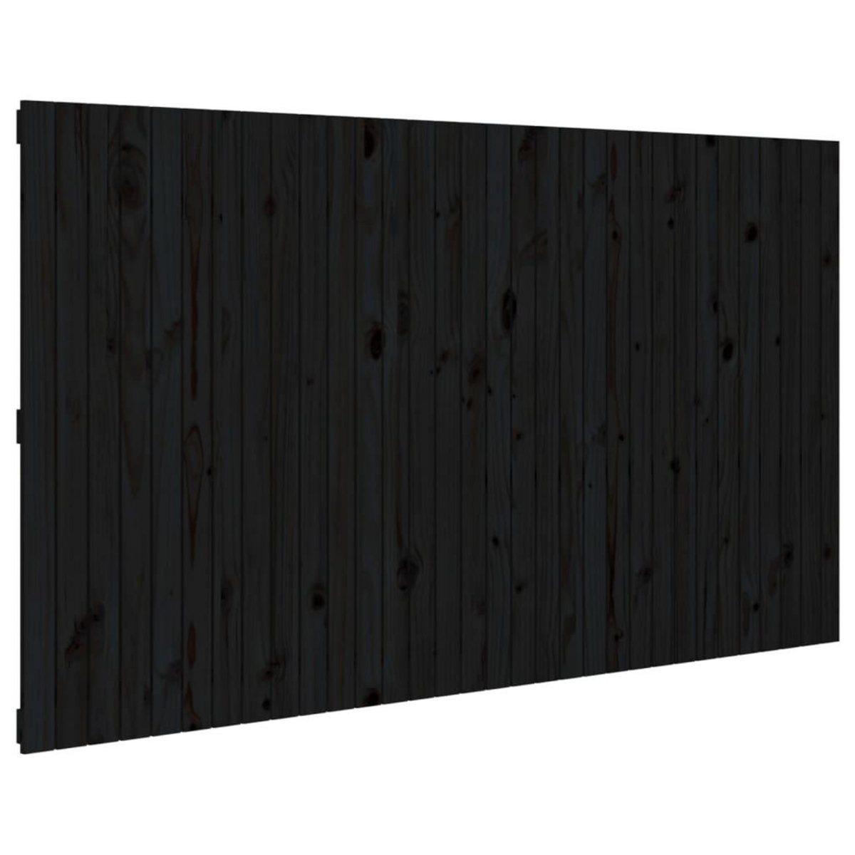 VIDAXL Tete de lit murale Noir 204x3x110 cm Bois massif de pin