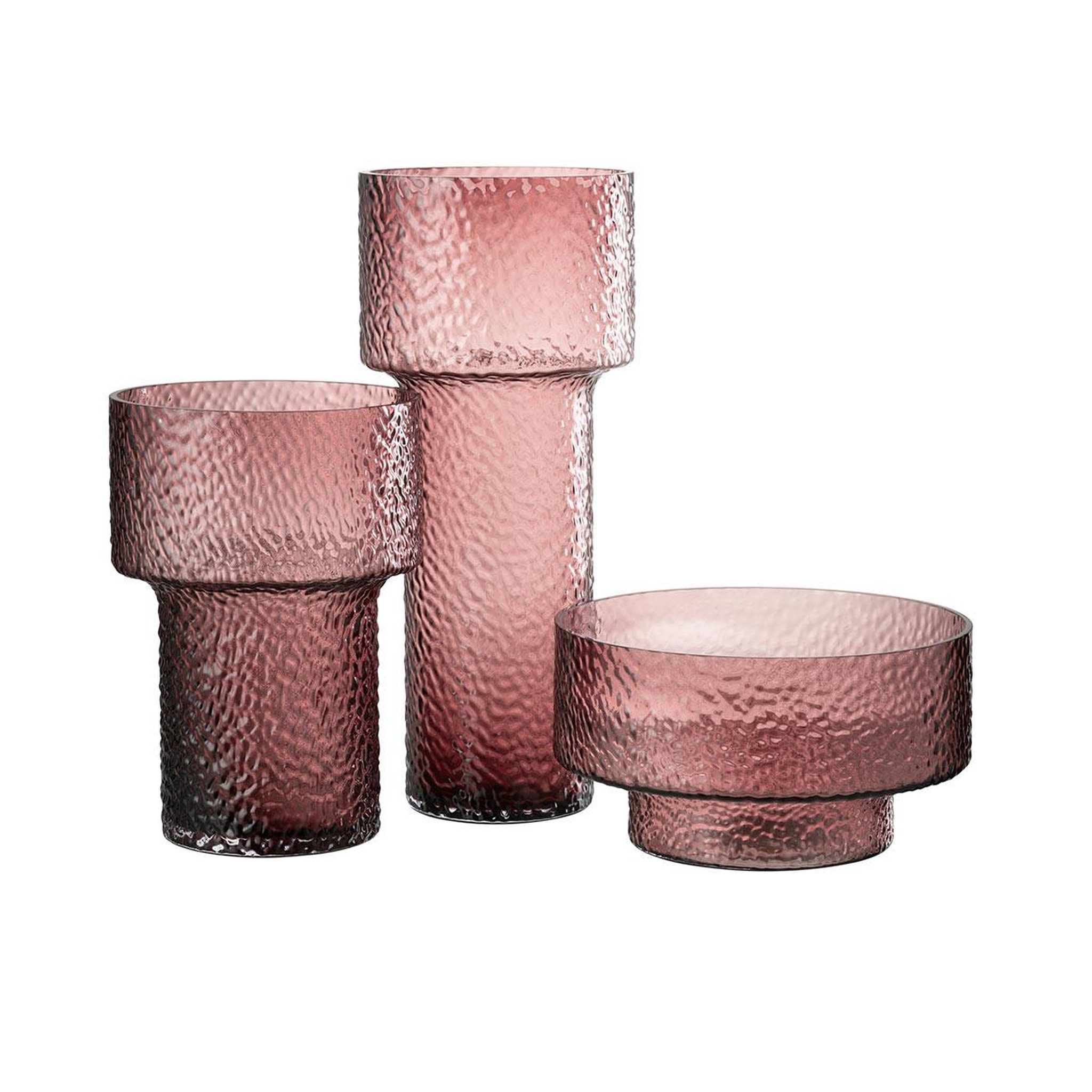 Voir la diapositive 3 : J-LINE Vase Design en Verre  Betty  30cm Rose