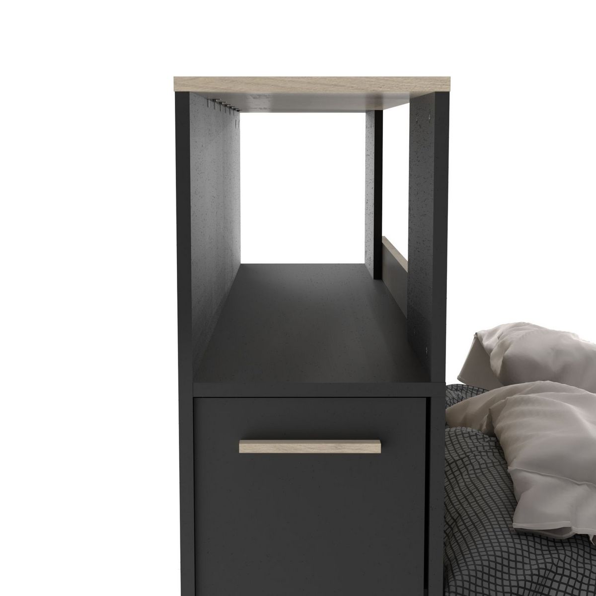 Lit 140x190/200 cm avec rangements 4 tiroirs LOREDANA