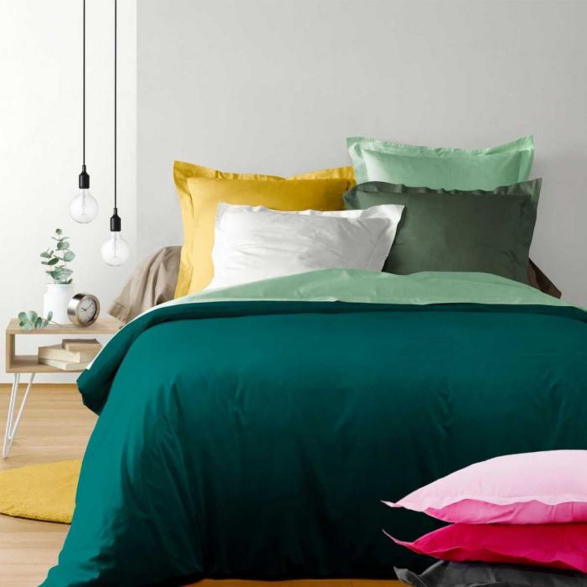 Paris Prix Drap Plat  Lina  240x300cm Rose Dragée