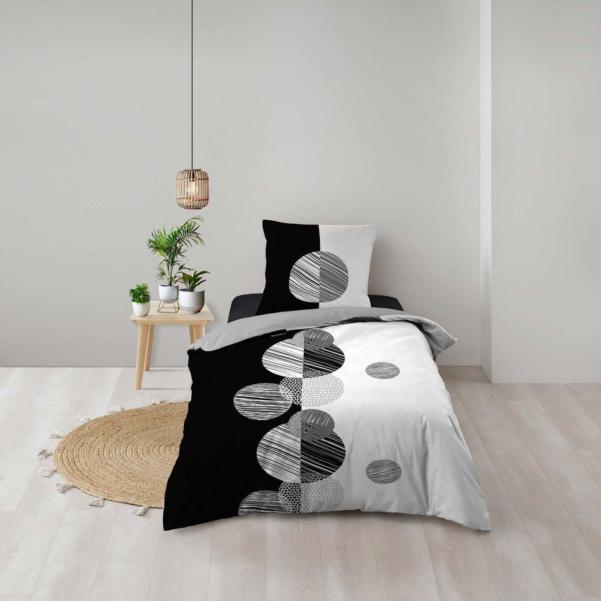 Voir la diapositive 4 : Douceur d'Intérieur Parure de Lit 2 Pièces  Stormi  140x200cm Noir