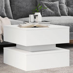 VIDAXL Table basse avec lumieres LED blanc 50x50x40 cm
