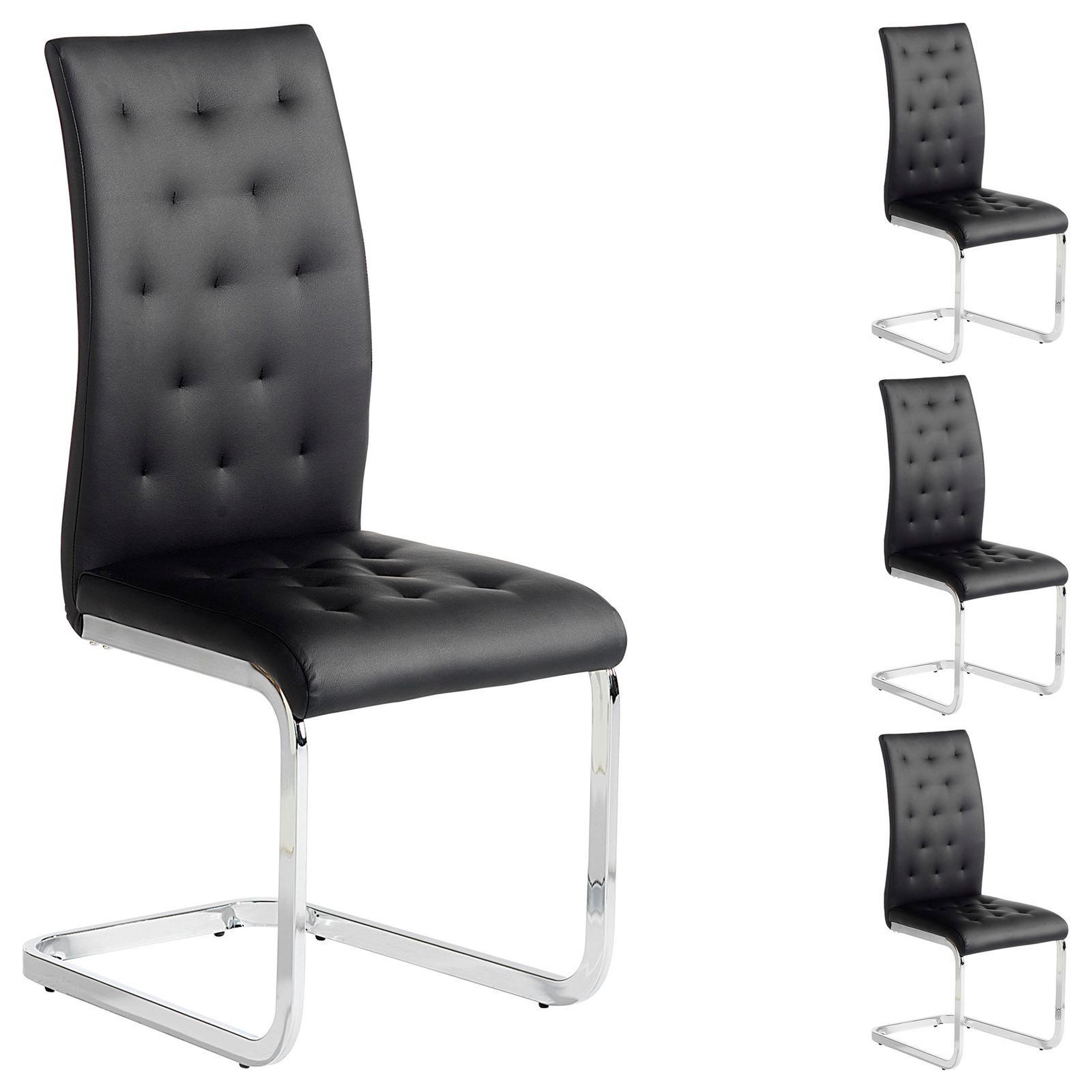Voir la diapositive 1 : IDIMEX Lot de 4 chaises chloe, en synthétique
