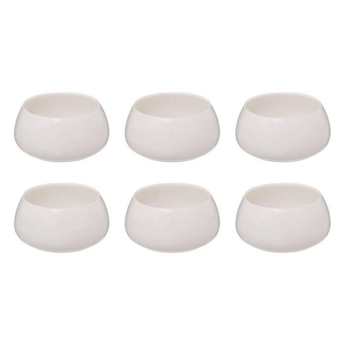 SECRET DE GOURMET Lot de 6 Coupelles en Porcelaine  Nora  10cm Blanc