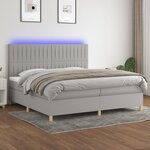 VIDAXL Sommier a lattes de lit matelas et LED Gris clair 200x200 cm