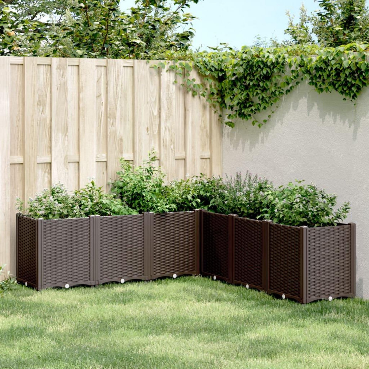 VIDAXL Jardiniere marron 160x160x53 cm polypropylene