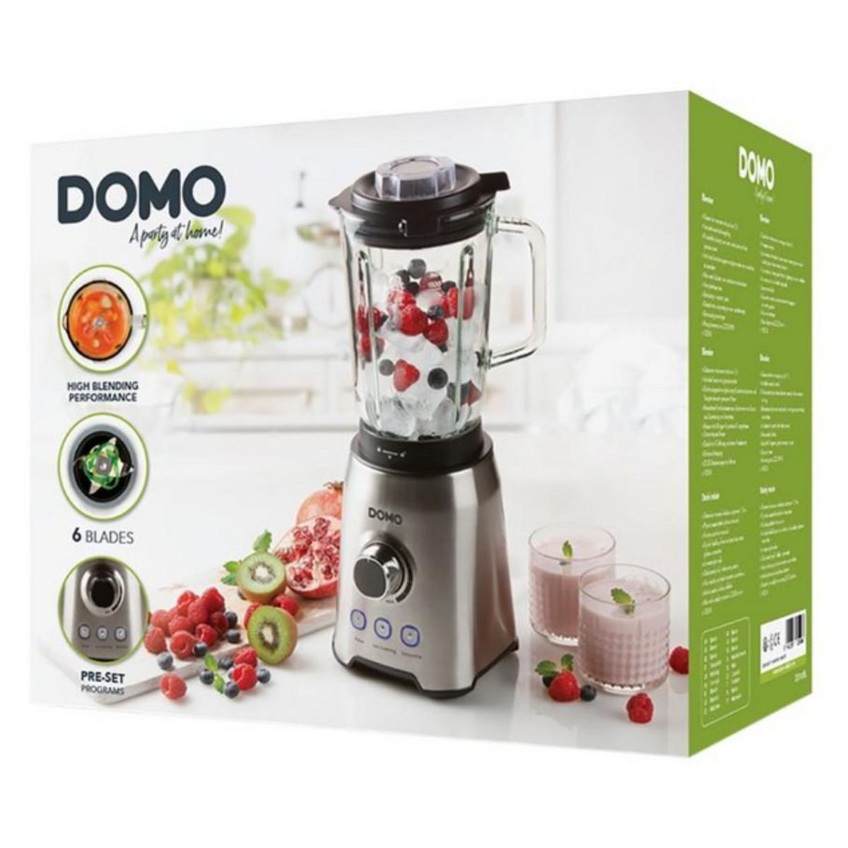 Domo Blender 1.5l 1000w inox - do710bl