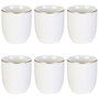 Voir la diapositive 1 : Paris Prix Lot de 6 Tasses Déco  Liseré Doré  8cm Blanc