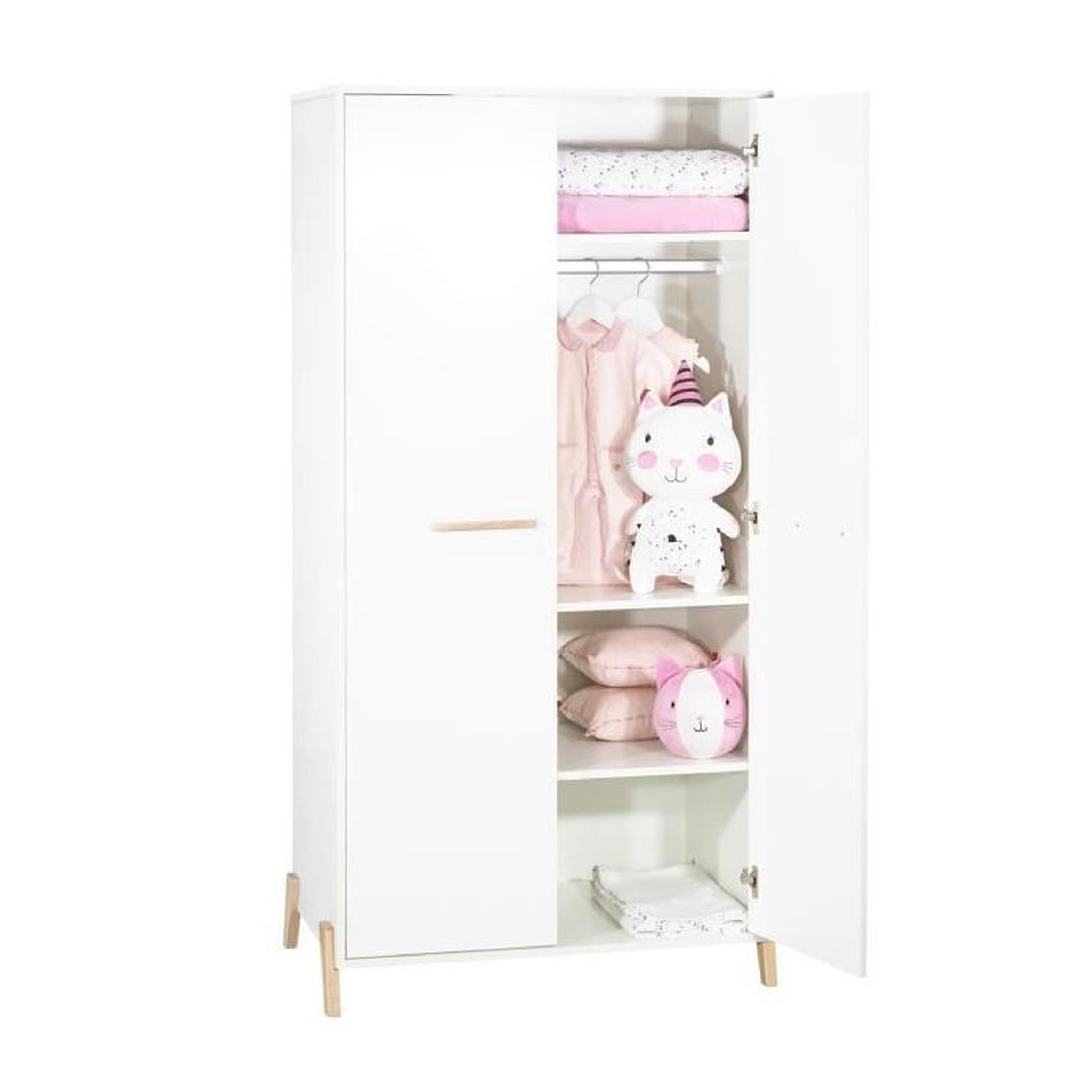 Voir la diapositive 3 : BABY PRICE Babyprice - JOY NATUREL - Armoire 2 Portes