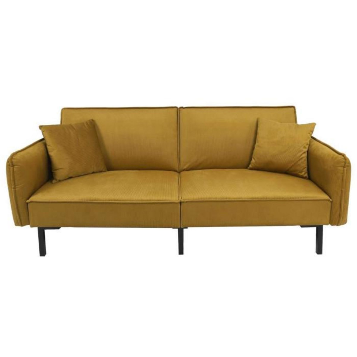 Paris Prix Canapé Convertible en Velours  Giulia  198cm Jaune