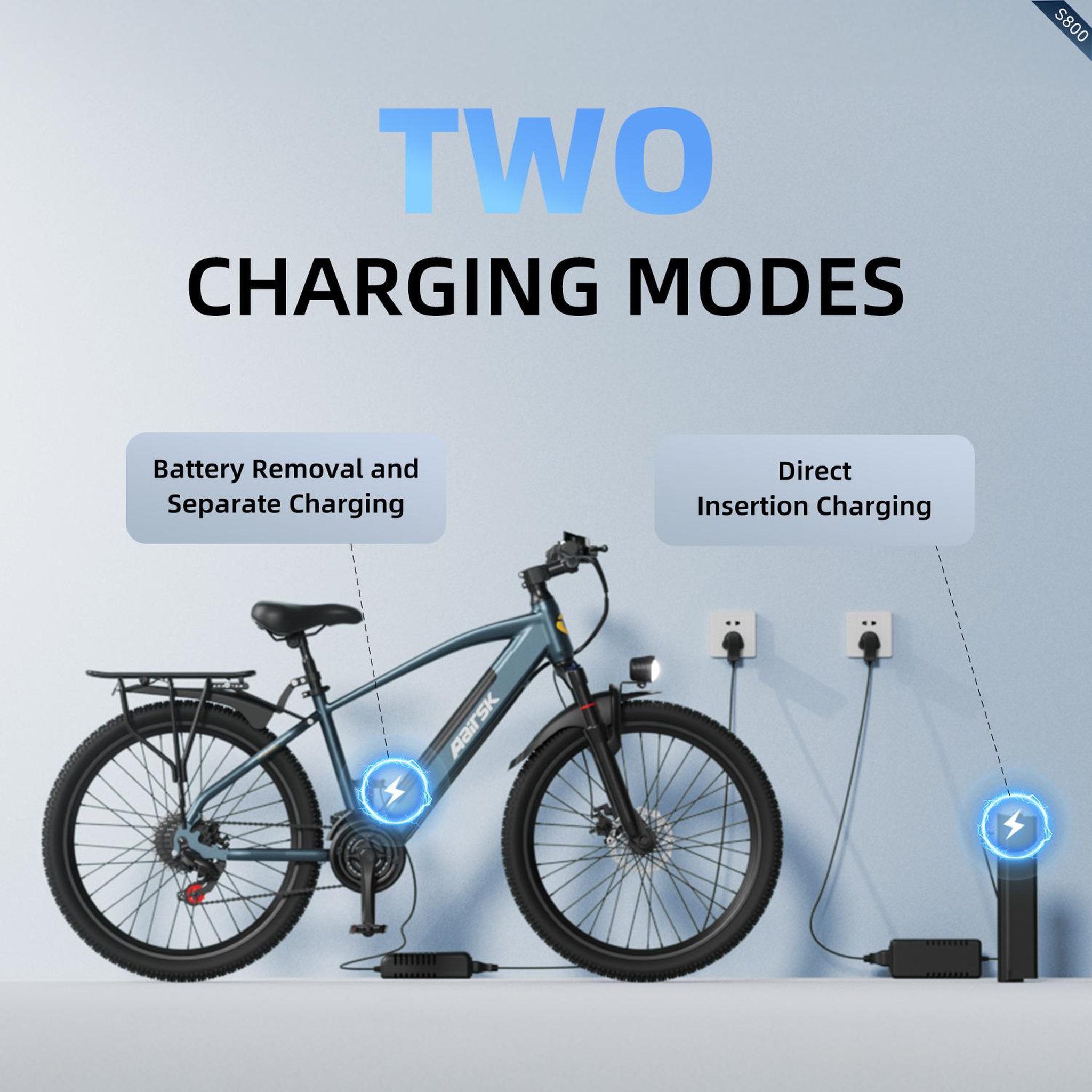 Voir la diapositive 3 : AAIRSK Vélo électrique aairsk s800, batterie amovible 36 v 13 ah