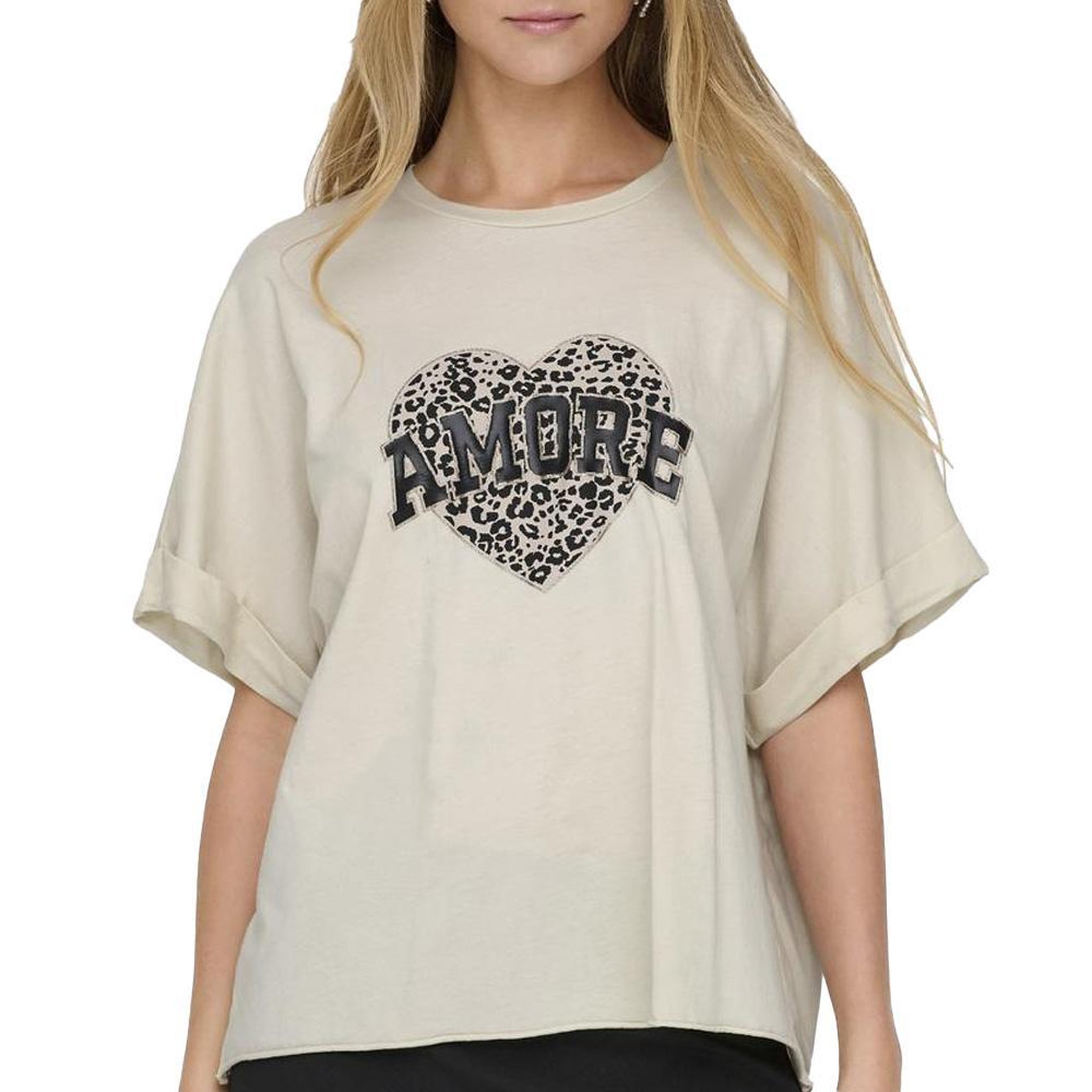 Only T-Shirt Beige Femme Only Lucy. Coloris disponibles : Beige
