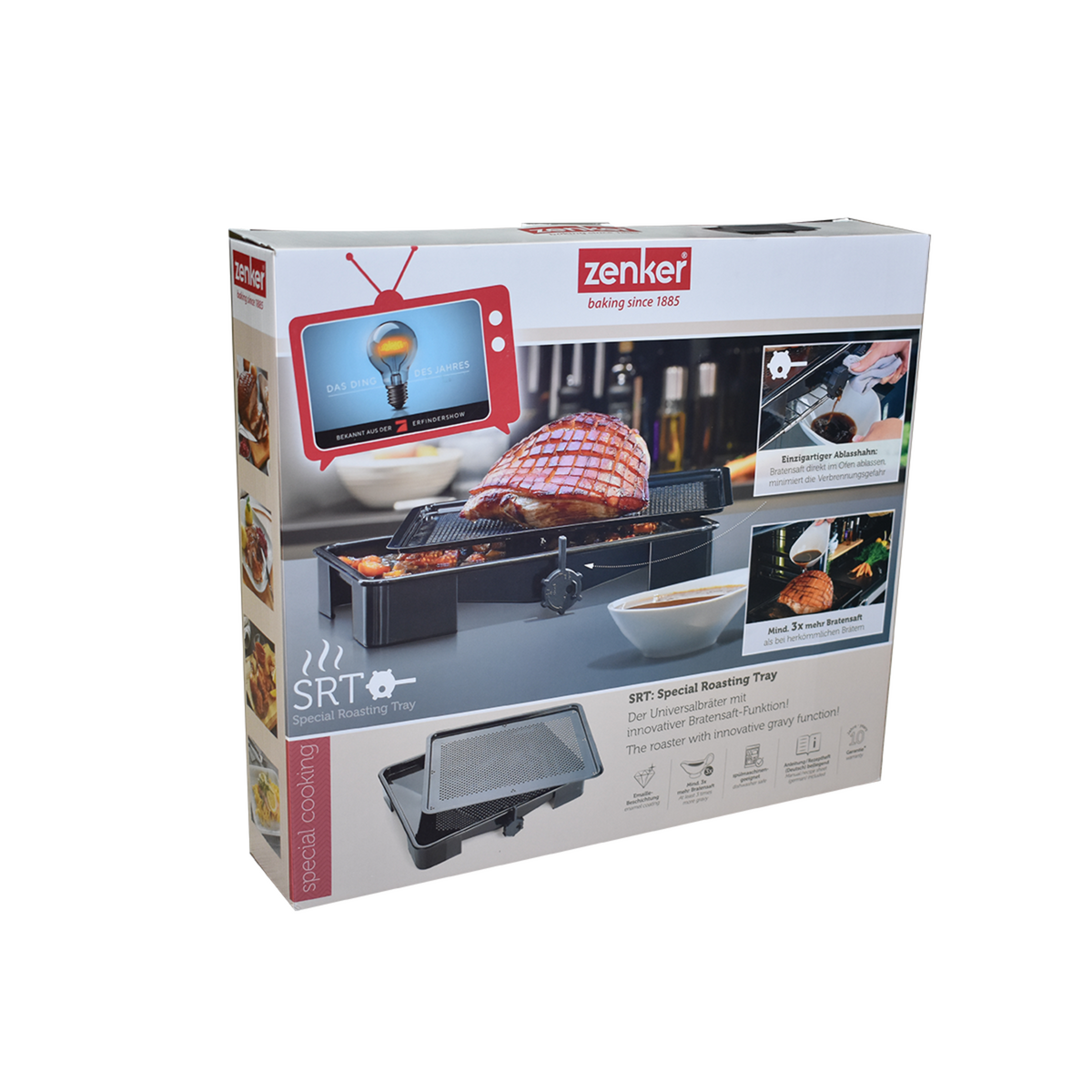 ZENKER Ensemble de 2 Plats de cuisson four pour rôti avec bac de récupération du jus de 3 litres 39 x 33 cm Zenker Special Cooking