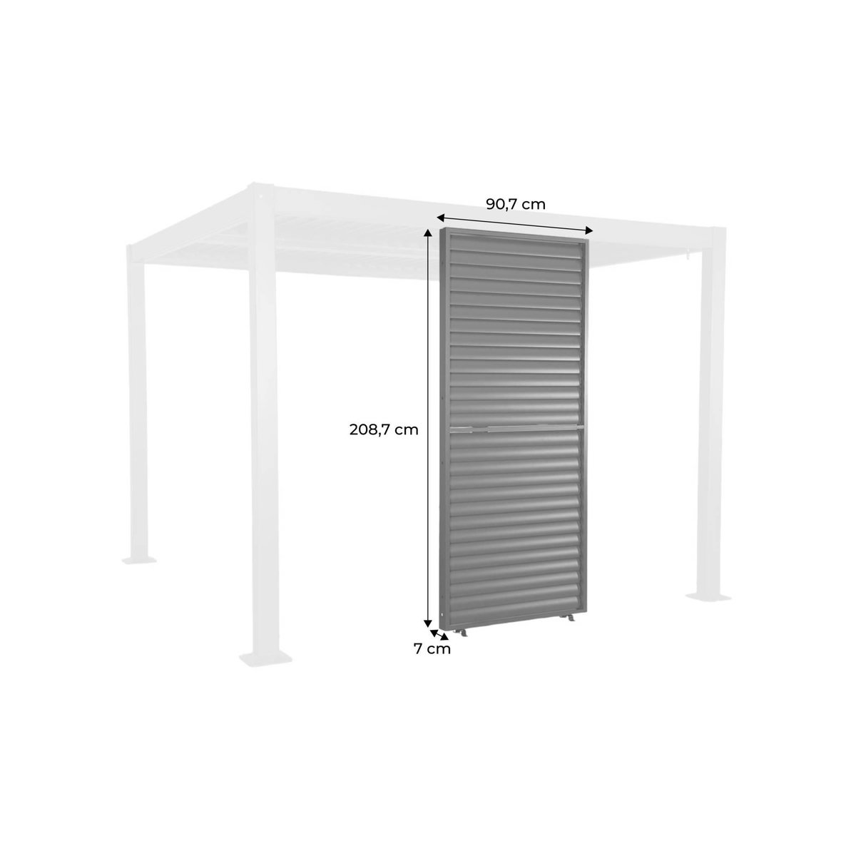 SWEEEK Persienne à lames orientables 100cm pour pergola bioclimatique aluminium anthracite Palace