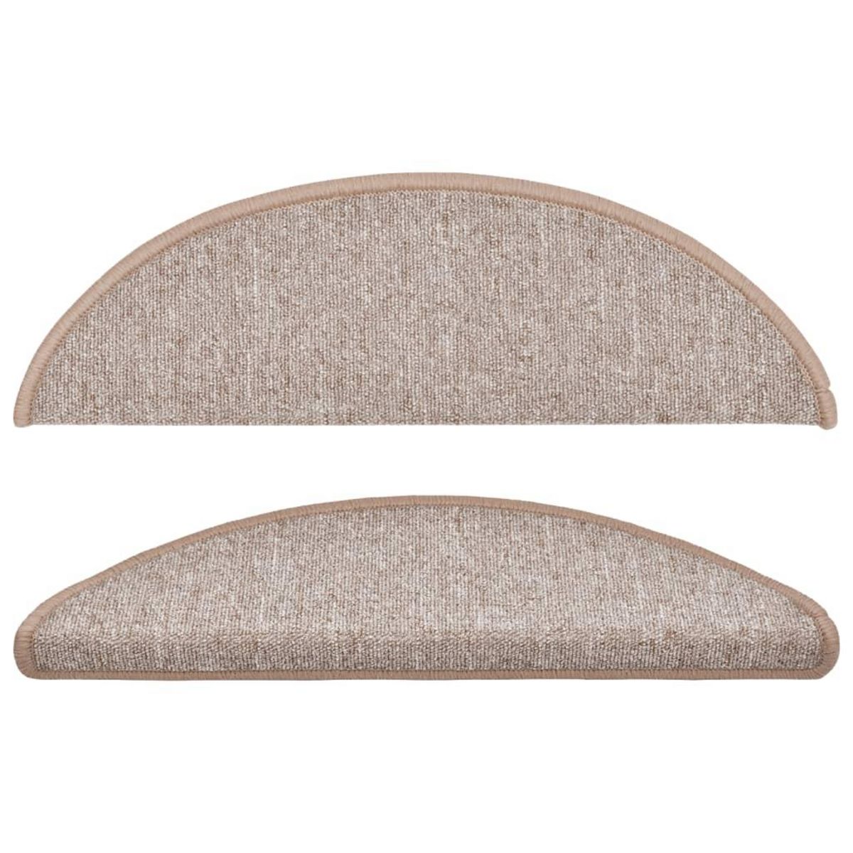 VIDAXL Tapis d'escalier 15 pcs Marron clair 56x17x3 cm