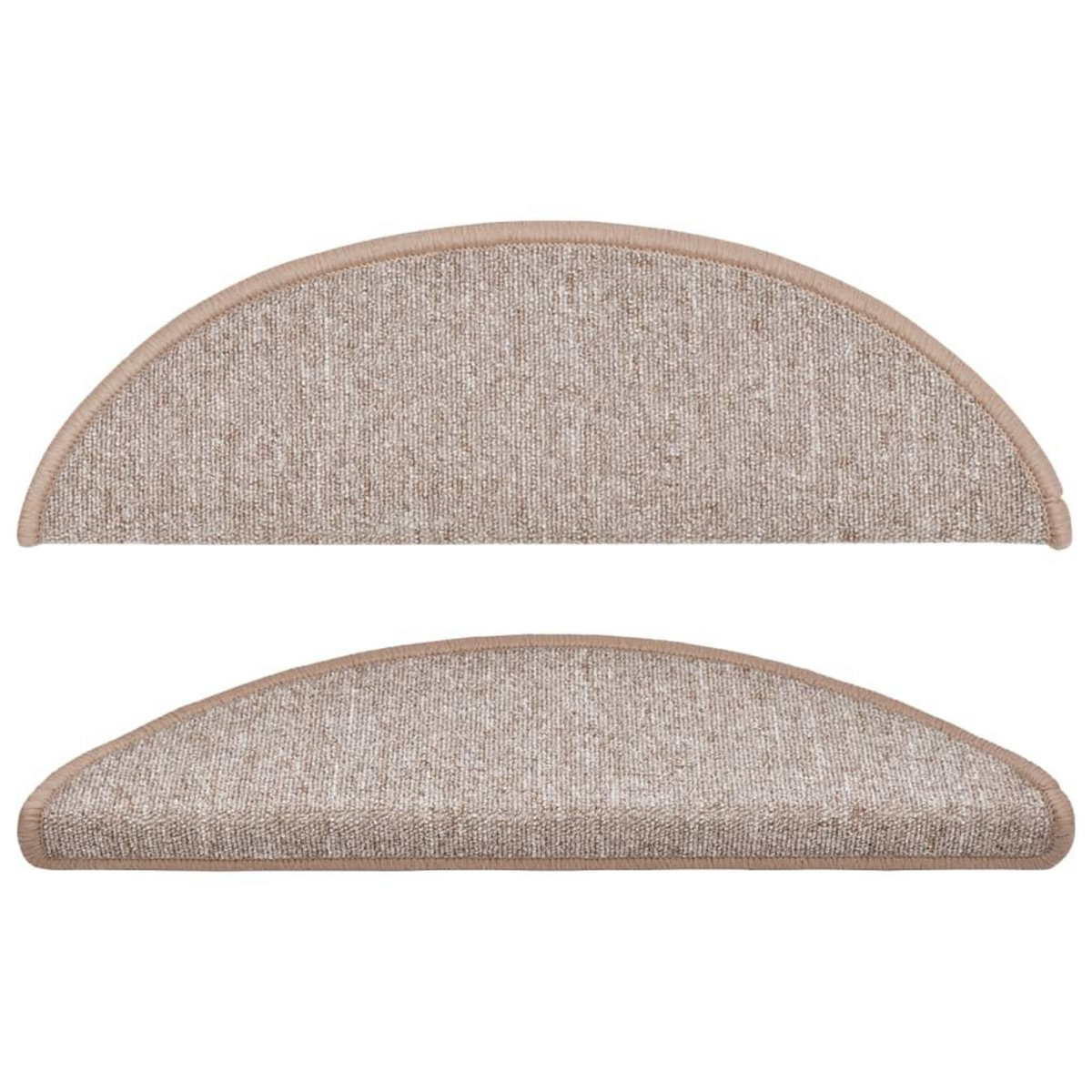 VIDAXL Tapis d'escalier 15 pcs Marron clair 56x17x3 cm