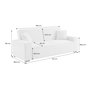Voir la diapositive 4 : SWEEEK Canapé 3 places convertible en tissu bouclette blanc crème