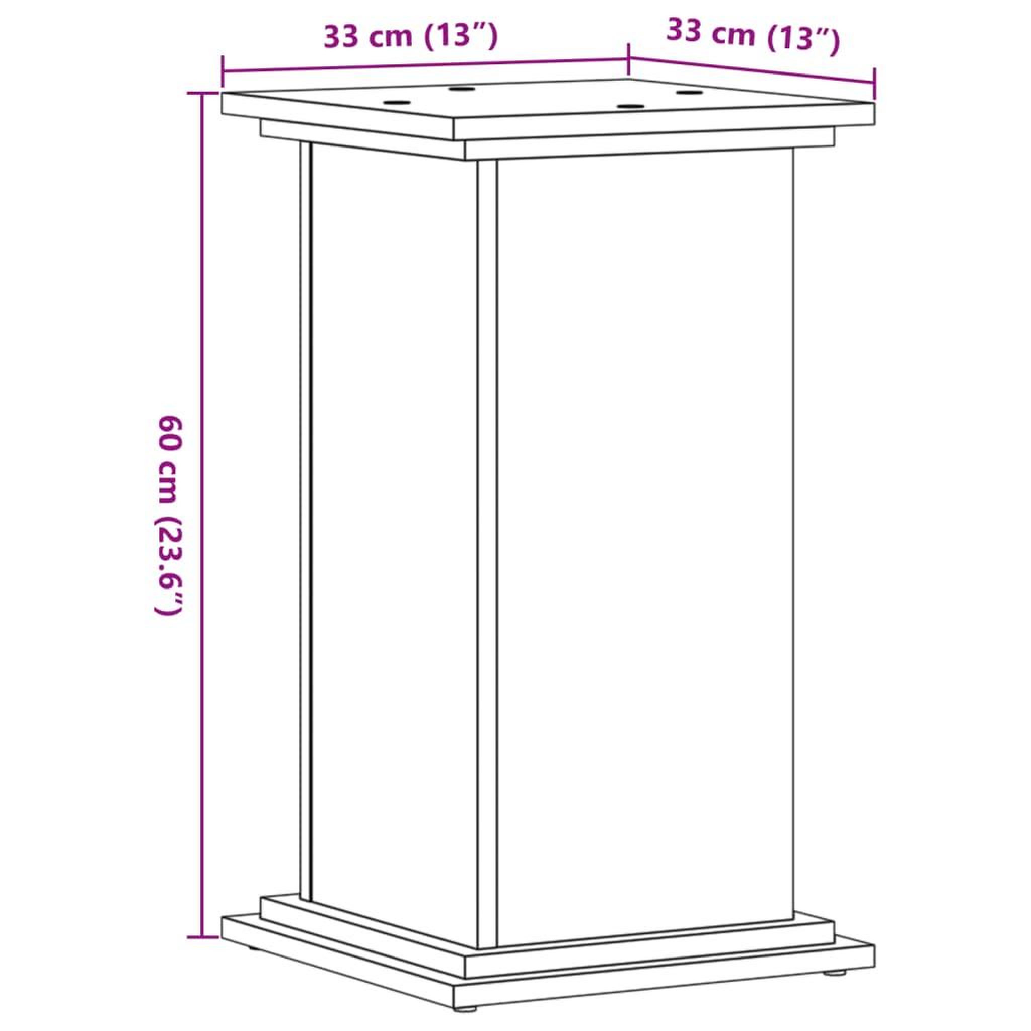 Voir la diapositive 6 : VIDAXL Support pour plantes sonoma gris 33x33x60 cm bois d'ingenierie