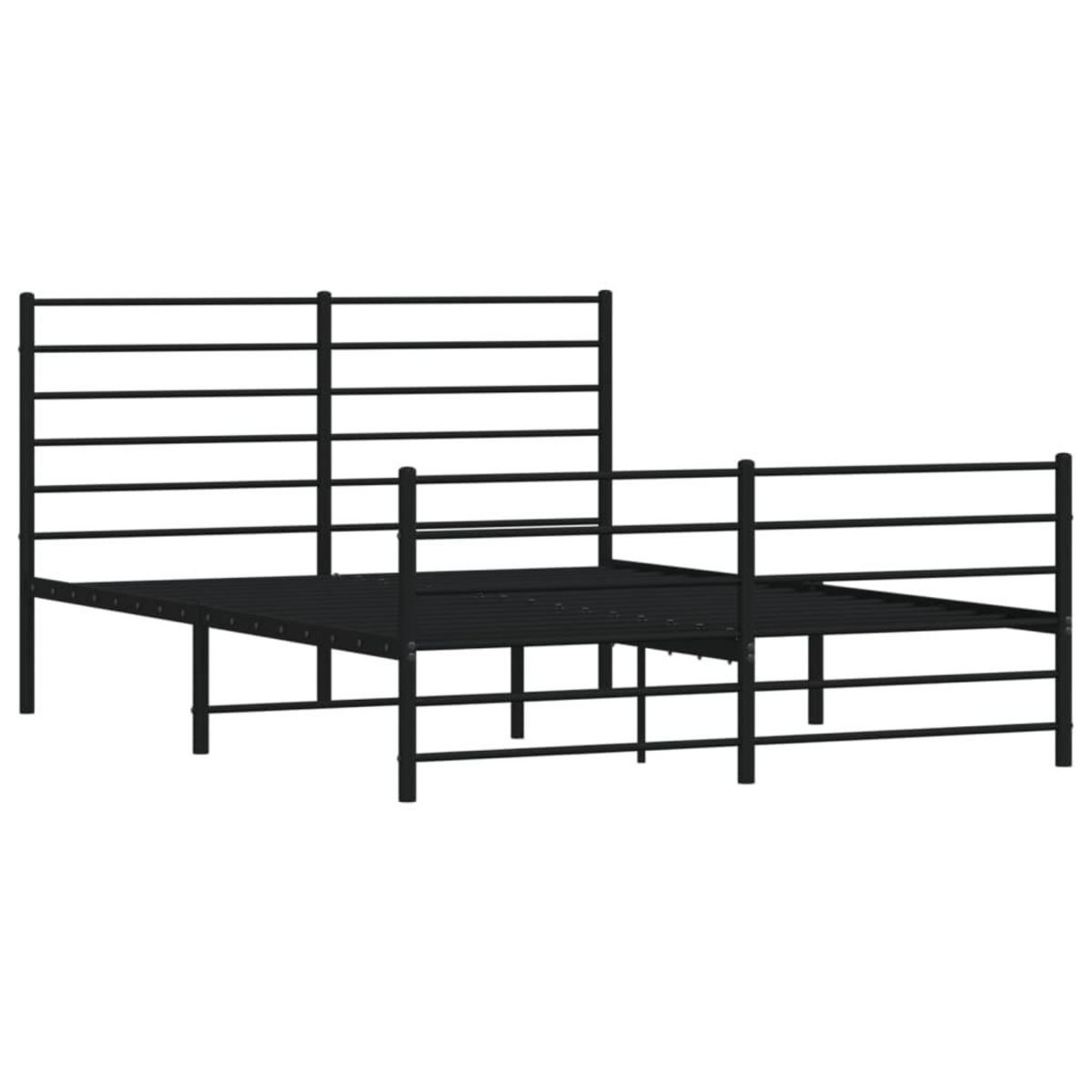 VIDAXL Cadre de lit metal sans matelas avec pied de lit noir 160x200cm