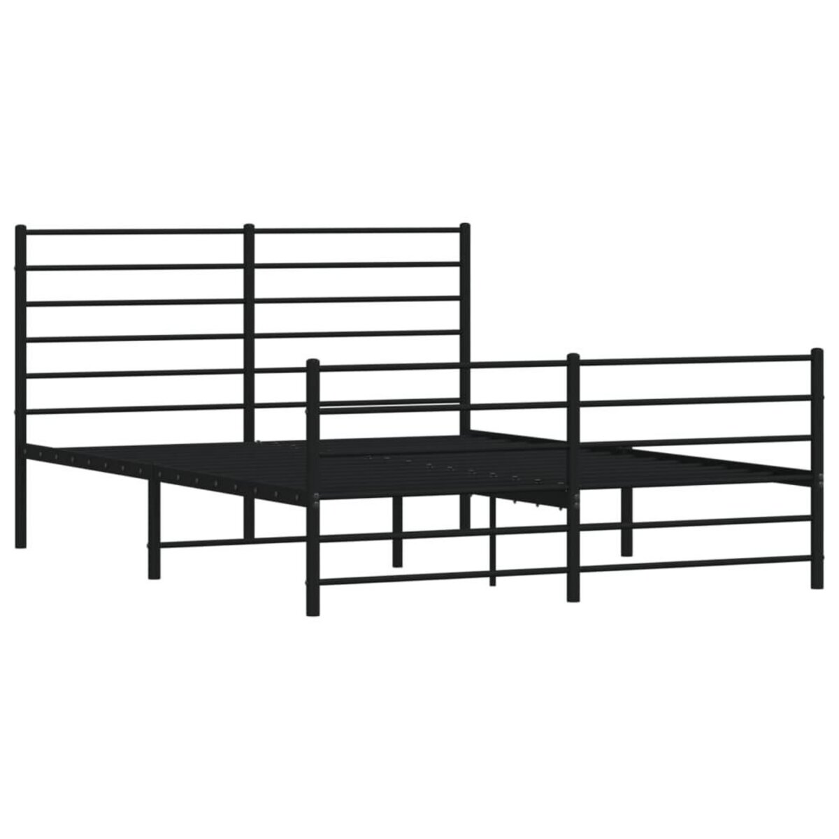 VIDAXL Cadre de lit metal sans matelas avec pied de lit noir 160x200cm