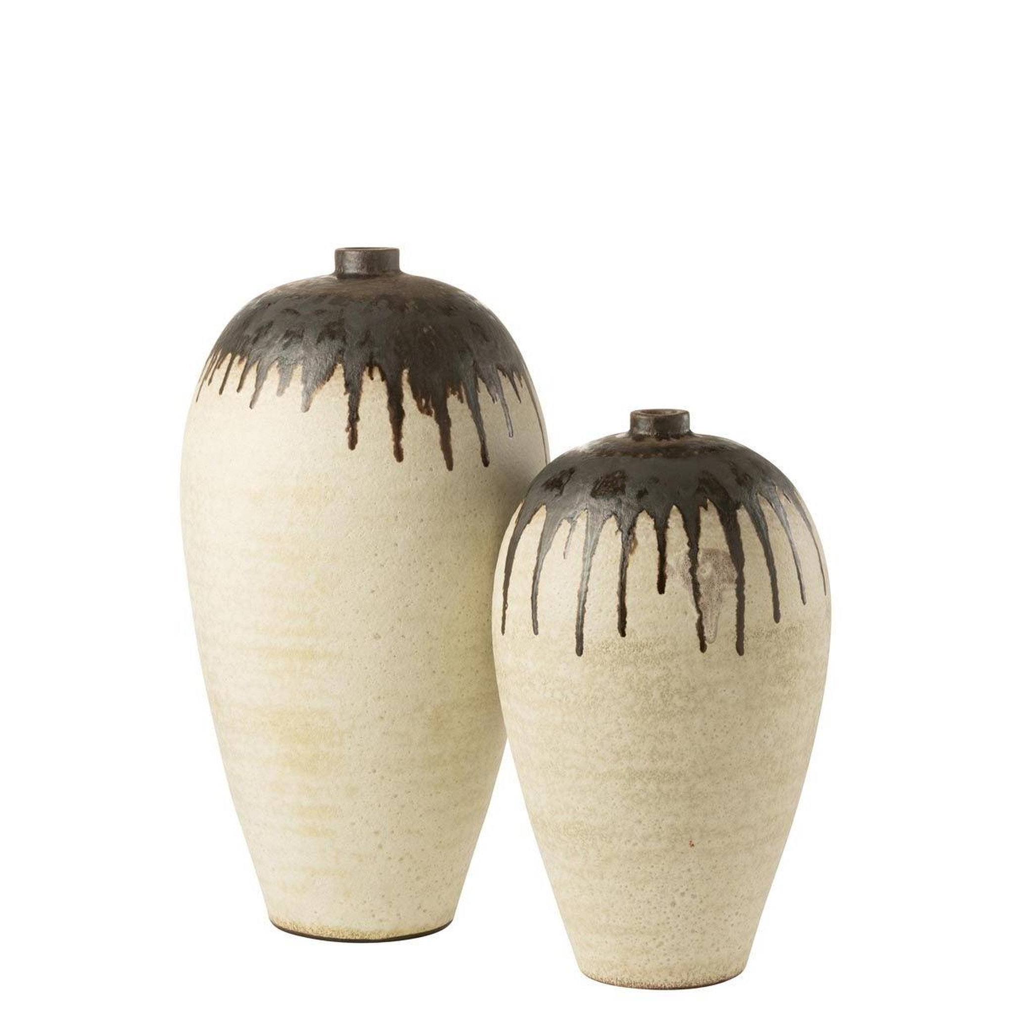 Voir la diapositive 2 : J-LINE Vase design en céramique  peinture  72cm beige