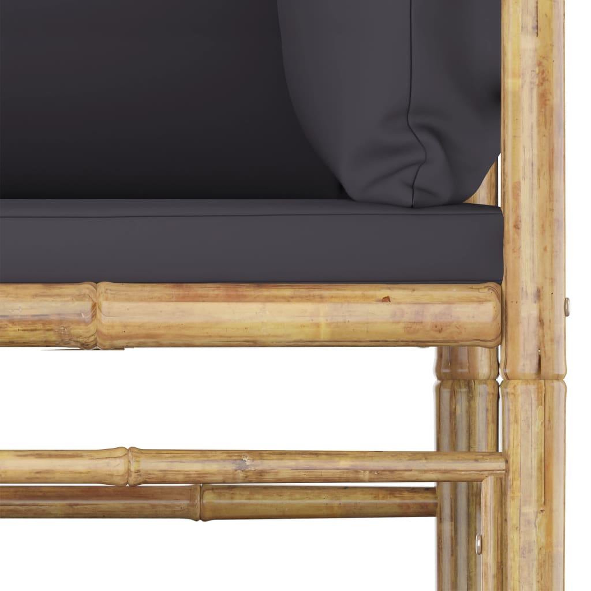Voir la diapositive 4 : VIDAXL Salon de jardin 6 pcs avec coussins gris fonce bambou