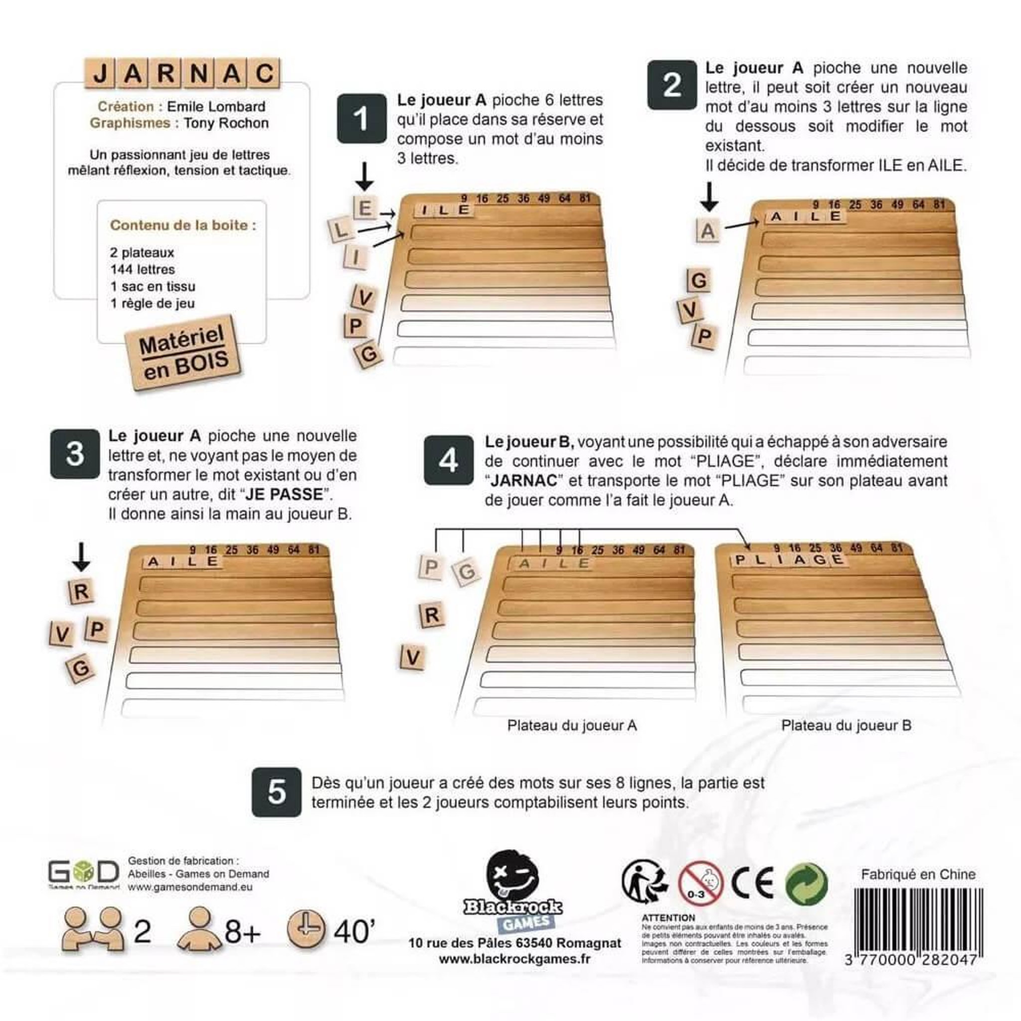 Voir la diapositive 3 : BLACKROCK Jeu de lettres et de réflexion Blackrock Games Jarnac