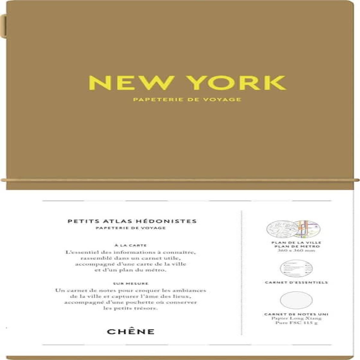 CARNET DE VOYAGE NEW YORK. CARNET AVEC 1 POCHETTE A RABATS, 1 CARTE DE LA VILLE, 1 PLAN DU METRO, 1 CARNET D'ESSENTIELS, 1 CARNET DE NOTES, 1 PLANCHE DE STICKERS UTILES ET 1 PLANCHE DE STICKERS DECORATIFS, AVEC 2 PLAN DETACHABLE, Editions du Chêne
