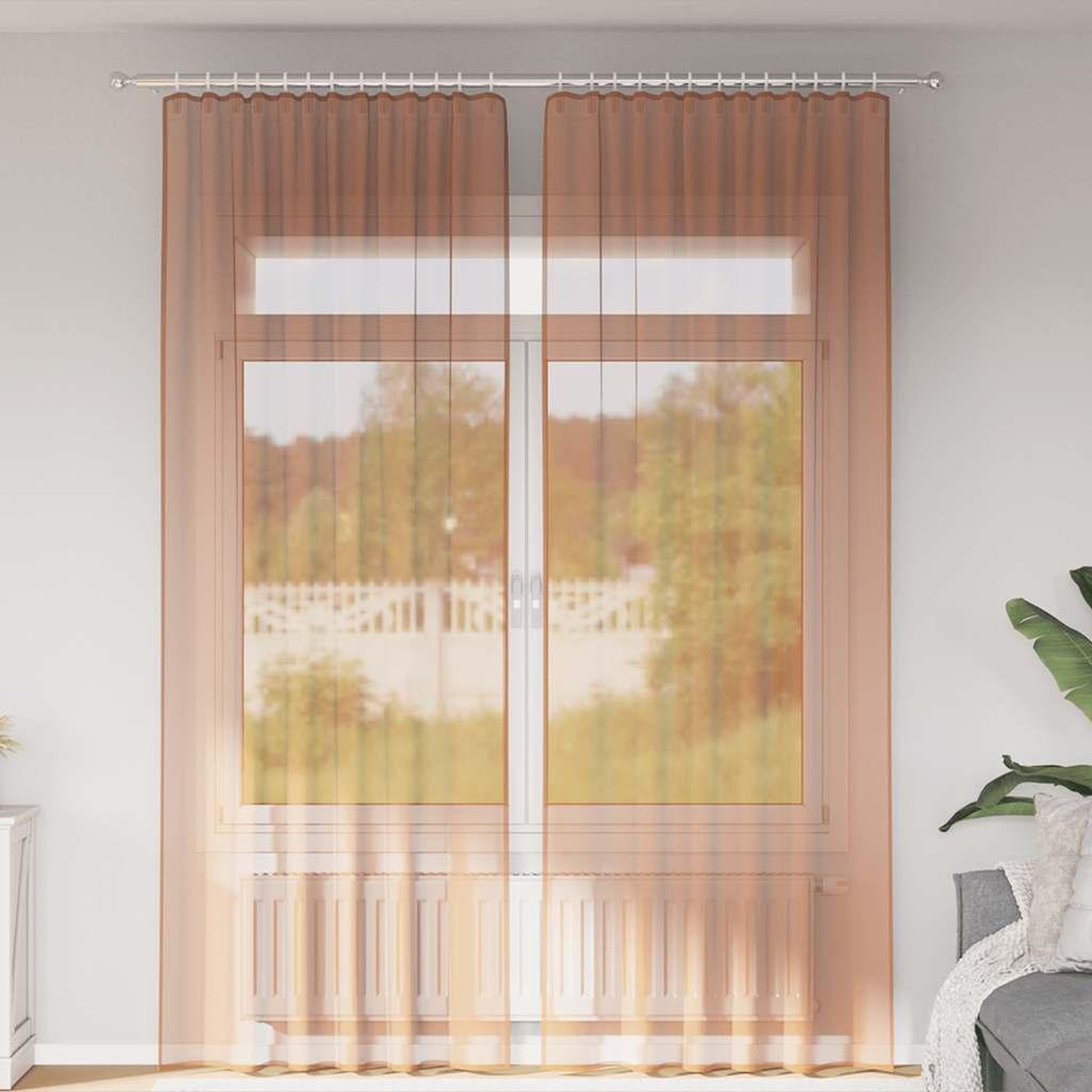 VIDAXL Rideaux en voile avec boucles 2 pcs terre cuite 140x260 cm
