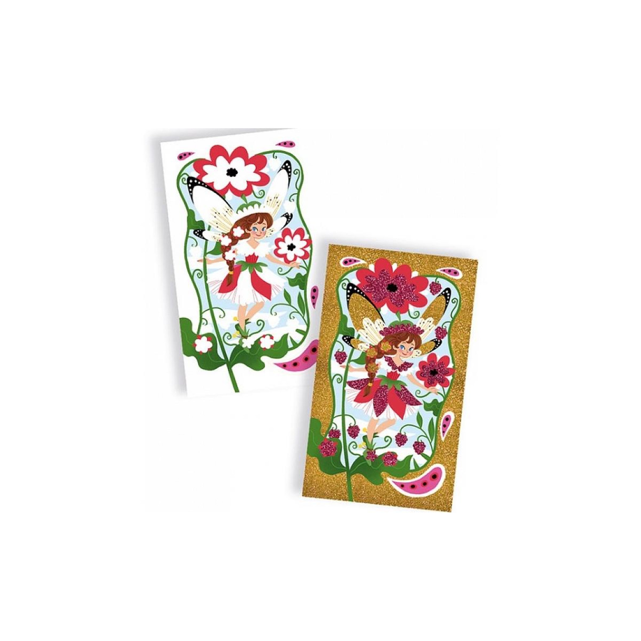 Voir la diapositive 2 : Juratoys-Janod Paillettes Fees cartes a pailleter janod