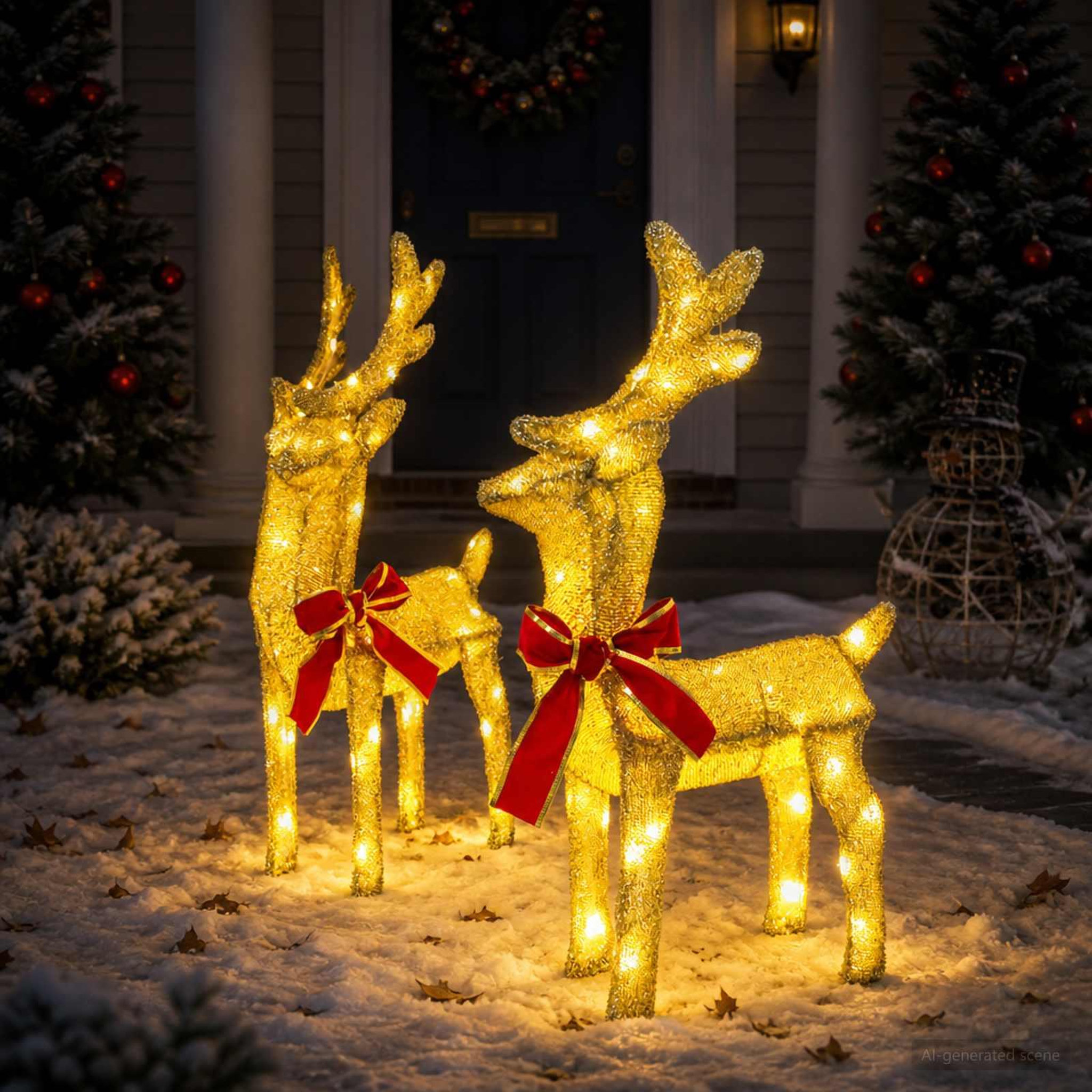 Voir la diapositive 2 : VIDAXL Renne de Noël 3D LOVIISA 2 pc 80 LED Blanc chaud