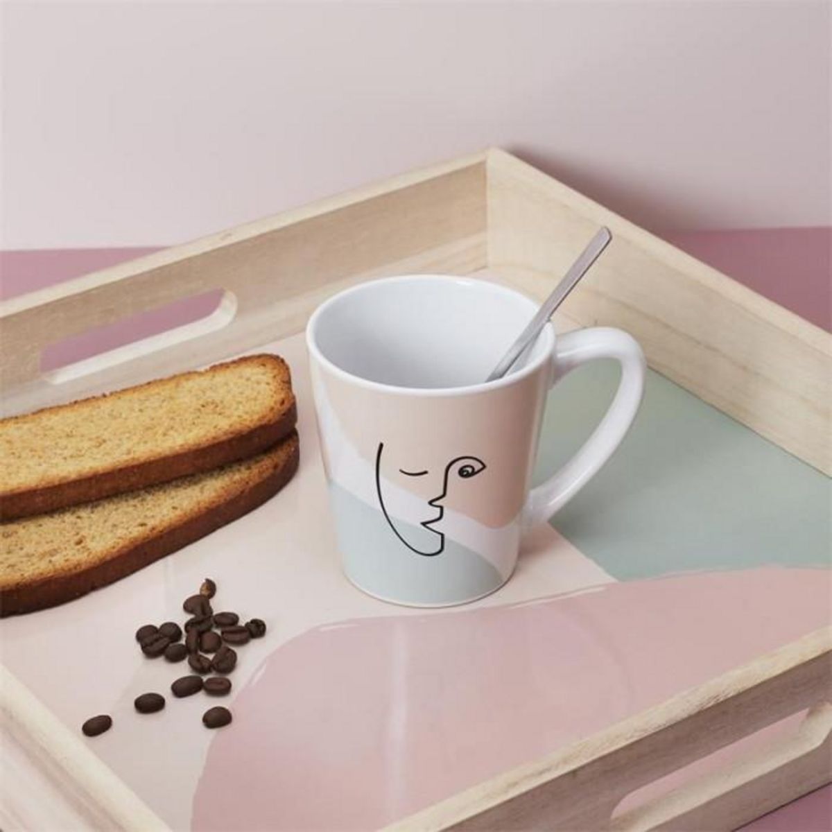 Paris Prix Lot de 6 Mugs en Porcelaine  Arty  30cl Multicolore