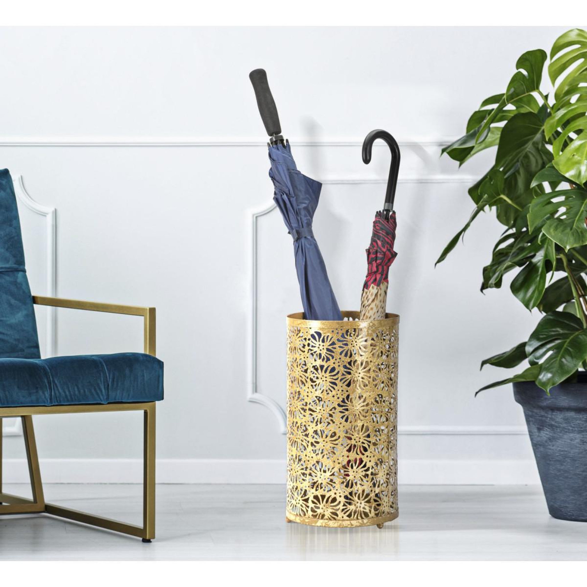 Voir la diapositive 6 : Paris Prix Porte-parapluie design  flora  42cm or