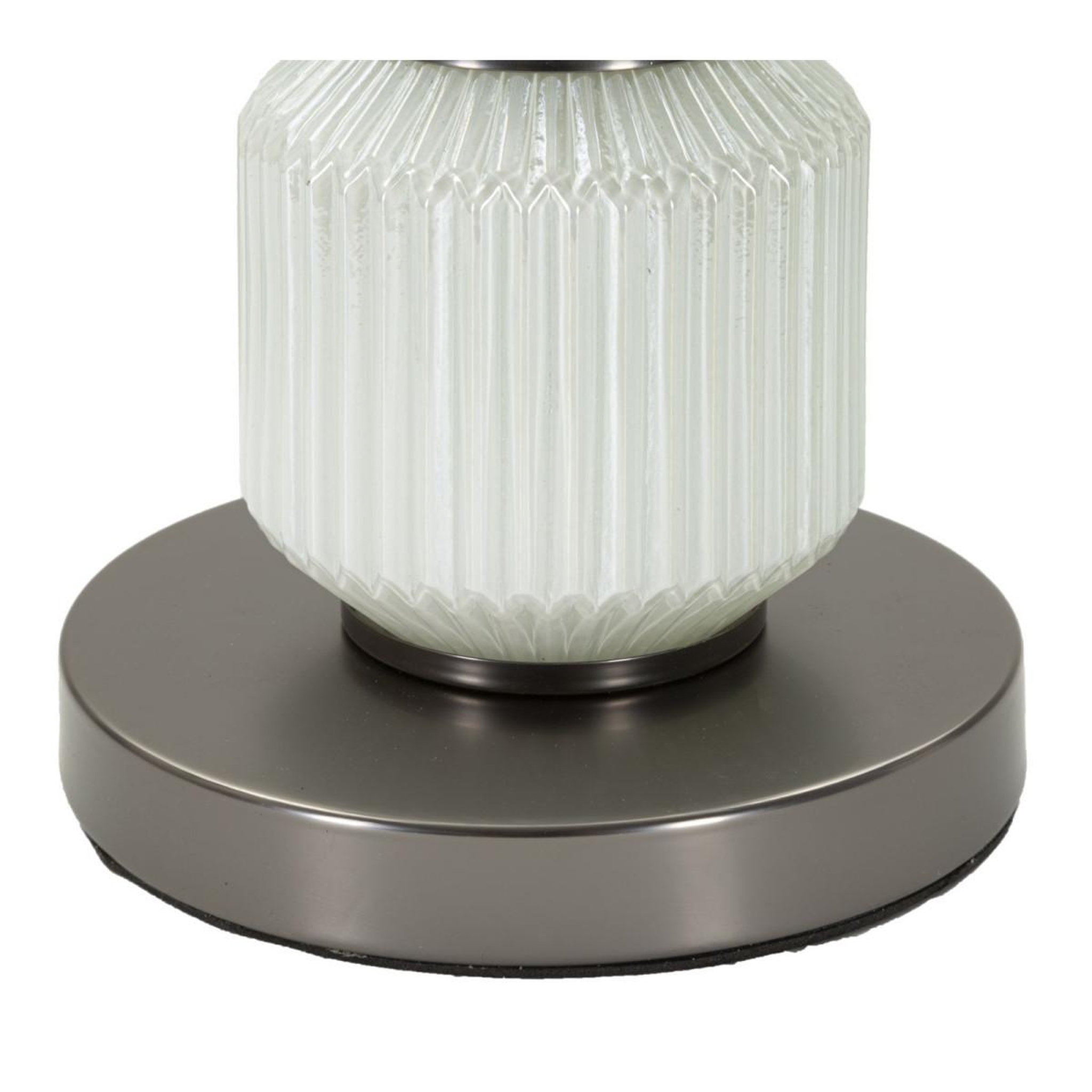 Voir la diapositive 3 : Paris Prix Lampe à poser en verre  bright three  57cm blanc & gris