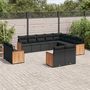 Voir la diapositive 1 : VIDAXL Salon de jardin 12 pcs avec coussins noir resine tressee