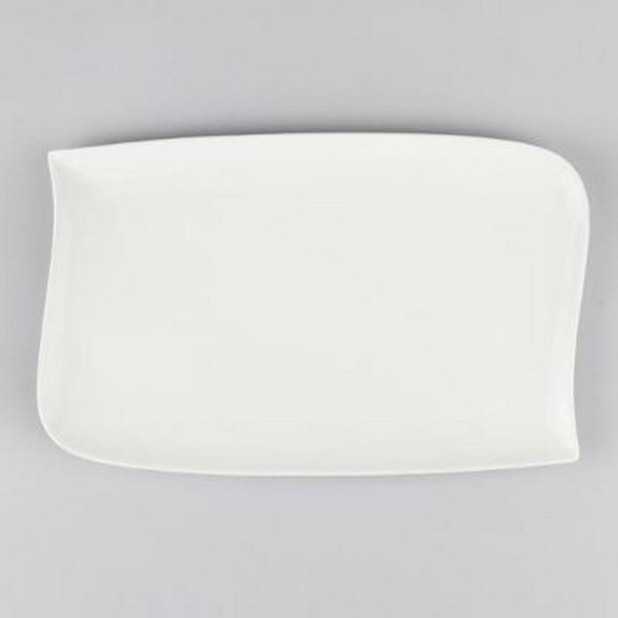 Voir la diapositive 2 : SECRET DE GOURMET Lot de 6 Assiettes Plates Rectangulaire  Vague   33cm Blanc