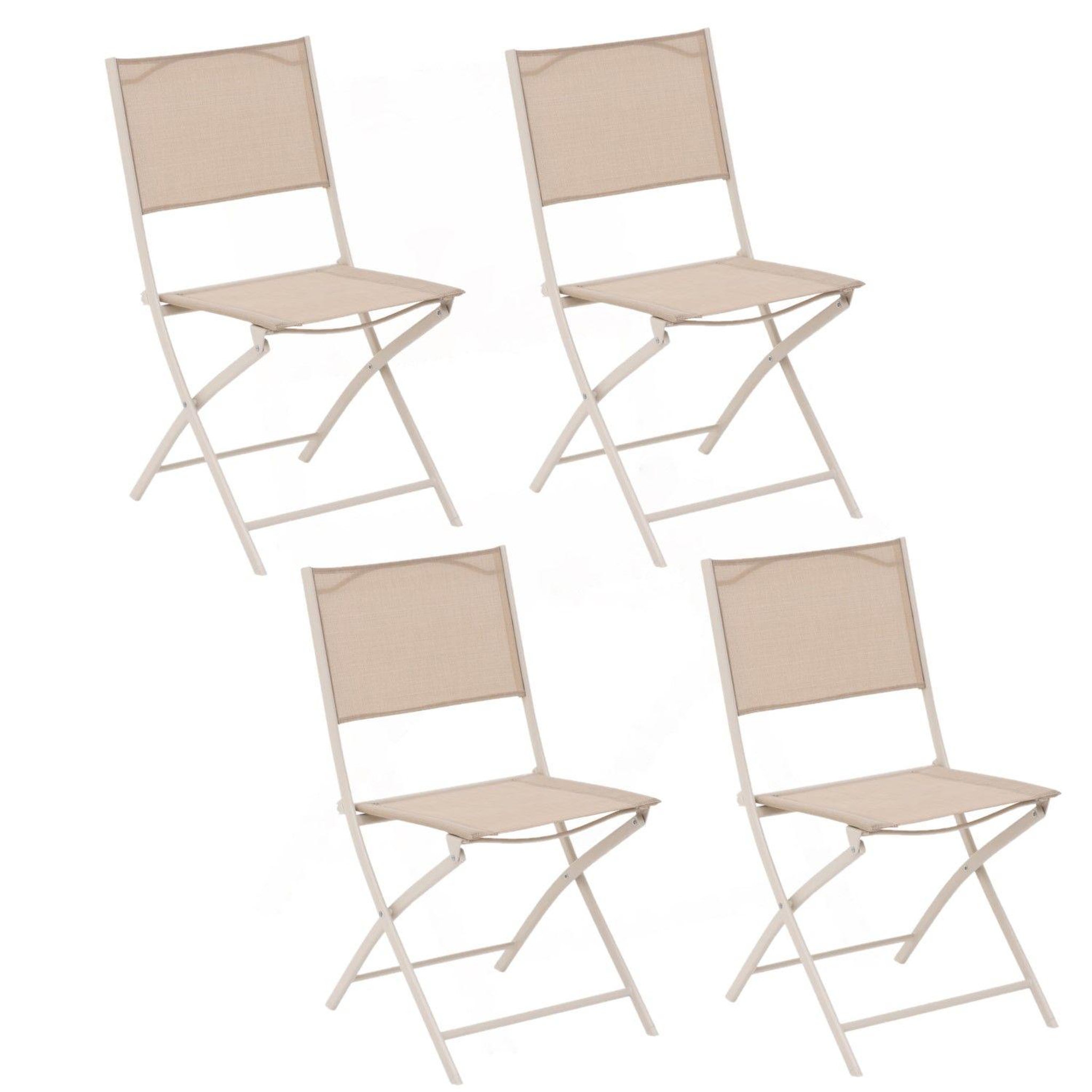 Voir la diapositive 1 : TOILINUX Lot de 4 Chaises de jardin pliables Modula