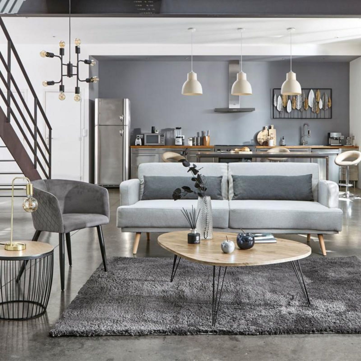 ATMOSPHERA Suspension métal  Cantor  8 ampoules / Diamètre 59 cm Atmosphera