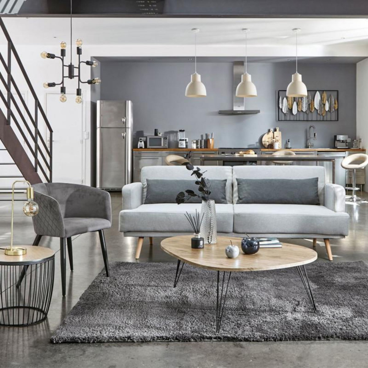 ATMOSPHERA Suspension métal  Cantor  8 ampoules / Diamètre 59 cm Atmosphera