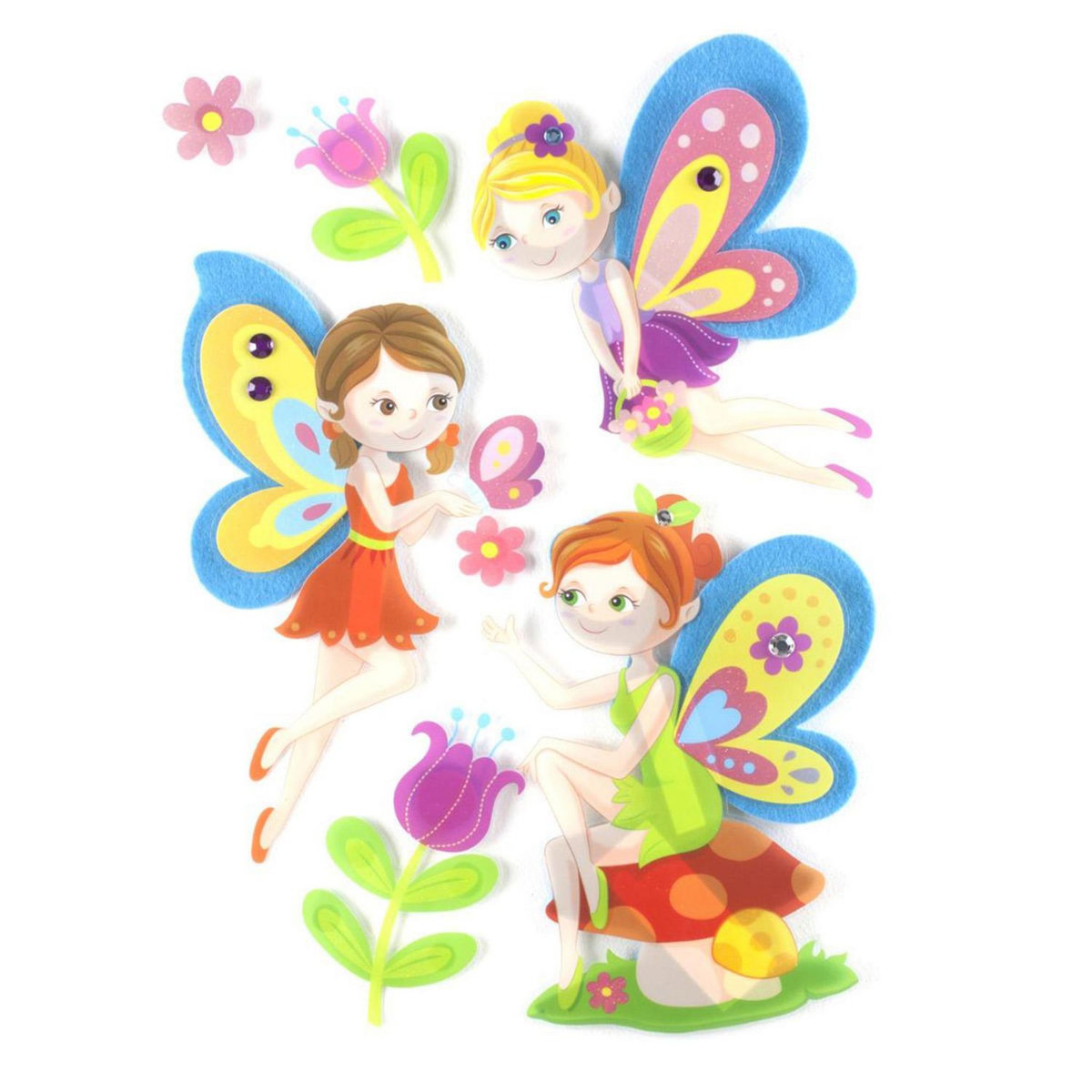 Stick'n Look Sticker 3D Fée - 30 x 40 cm - Bleu