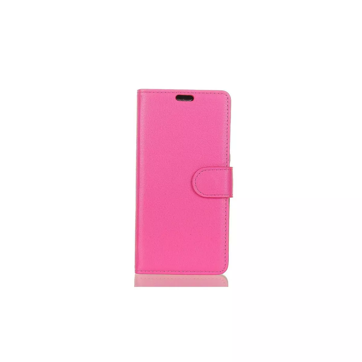 amahousse Housse rose Xiaomi Mi A2 Lite folio aspect cuir grainé et languette aimantée