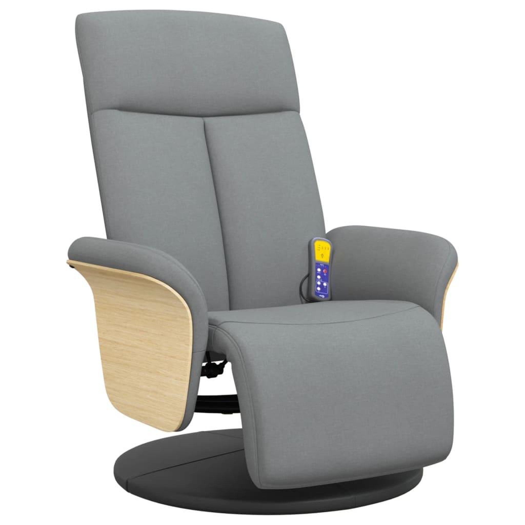 Voir la diapositive 2 : VIDAXL Fauteuil inclinable de massage et repose-pieds gris clair tissu