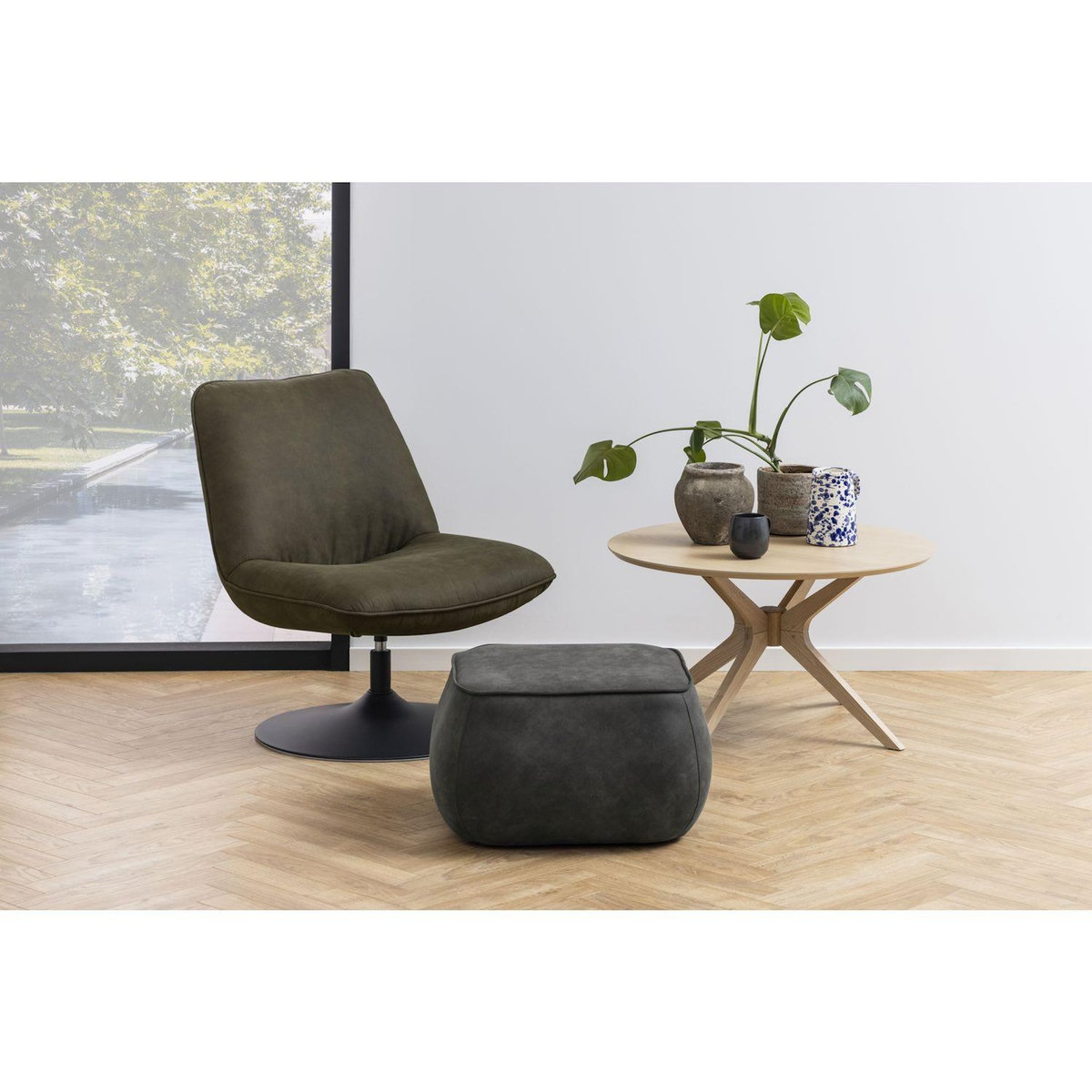 TOILINUX Table basse ronde Dune en MDF