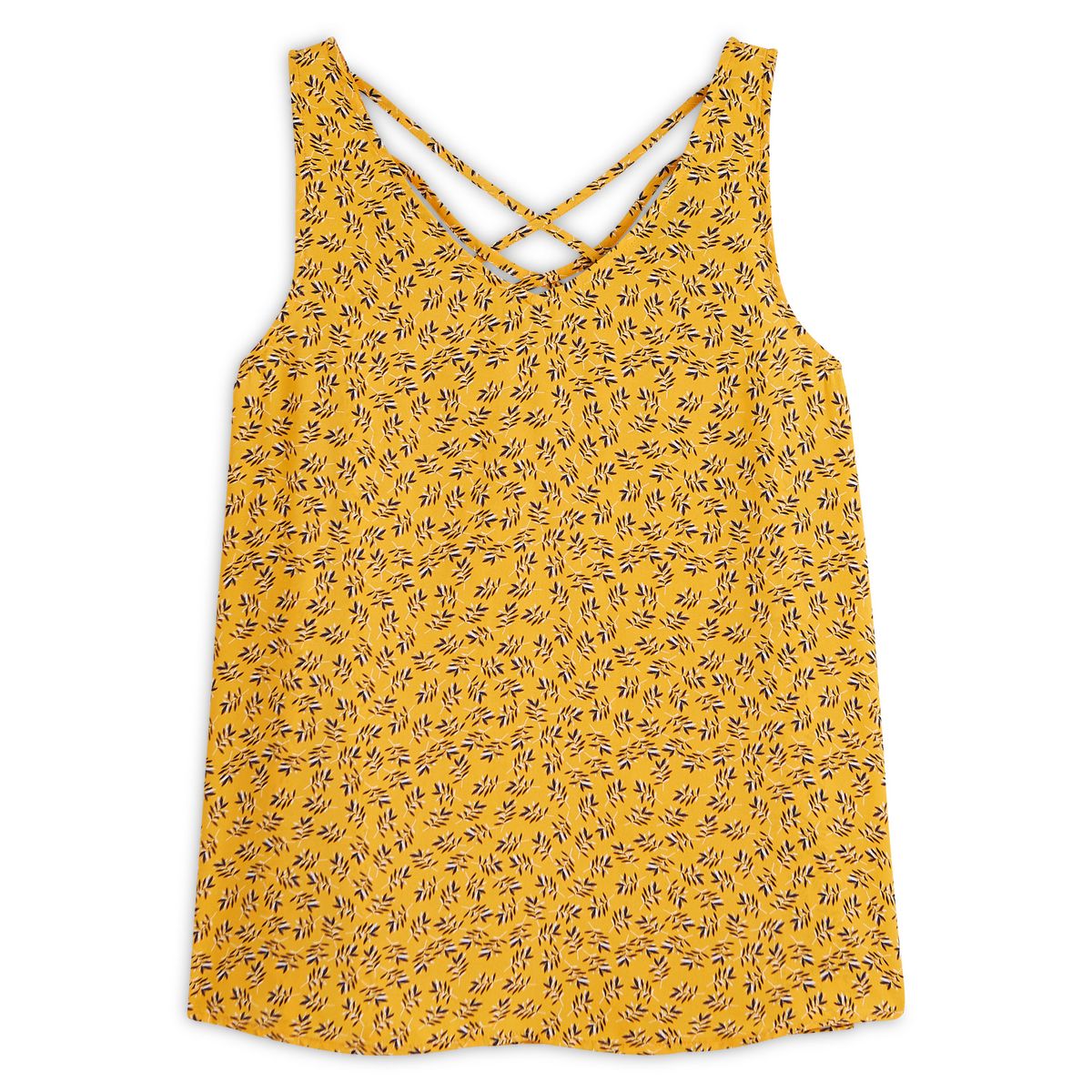 IN EXTENSO Top jaune motifs léopards femme
