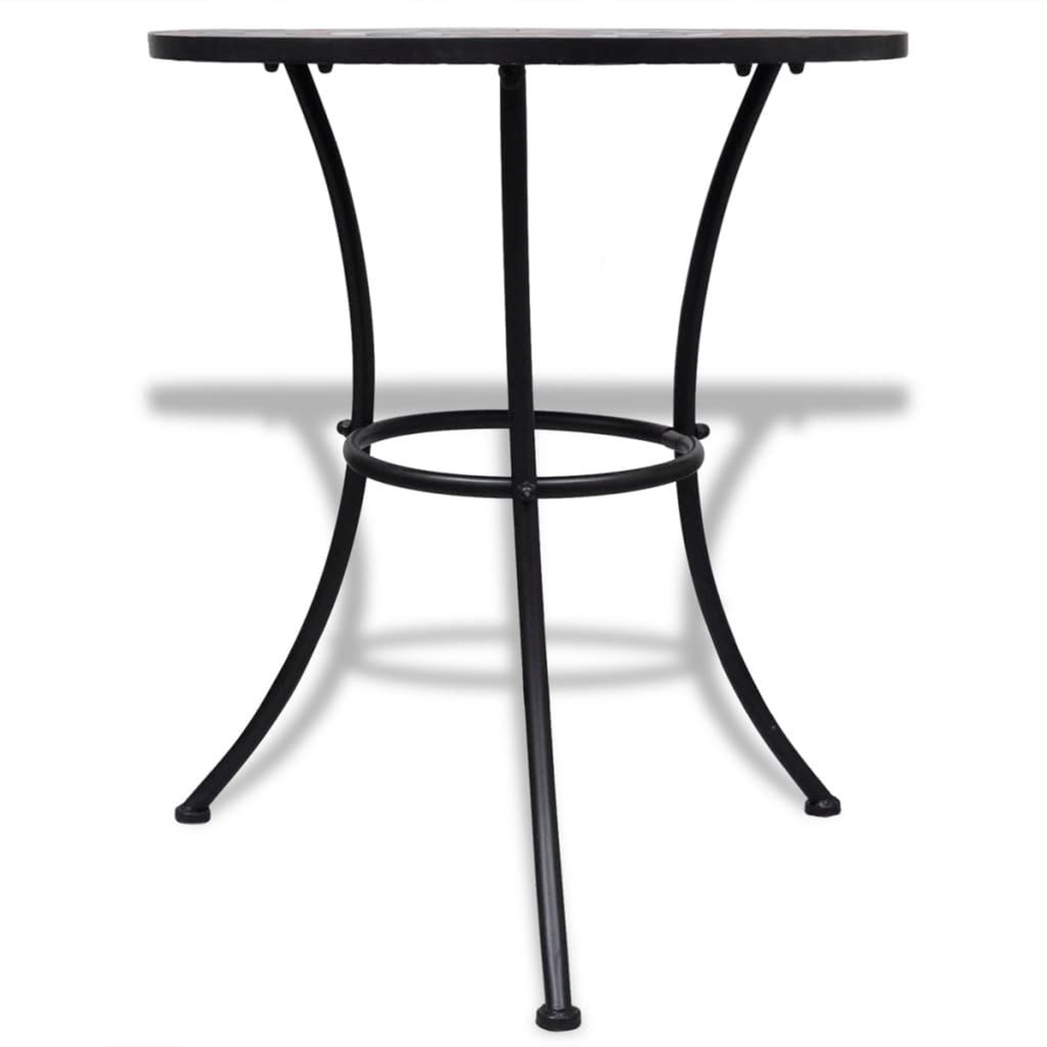 Voir la diapositive 2 : VIDAXL Table de bistro Terre cuite et blanc 60 cm Mosaïque