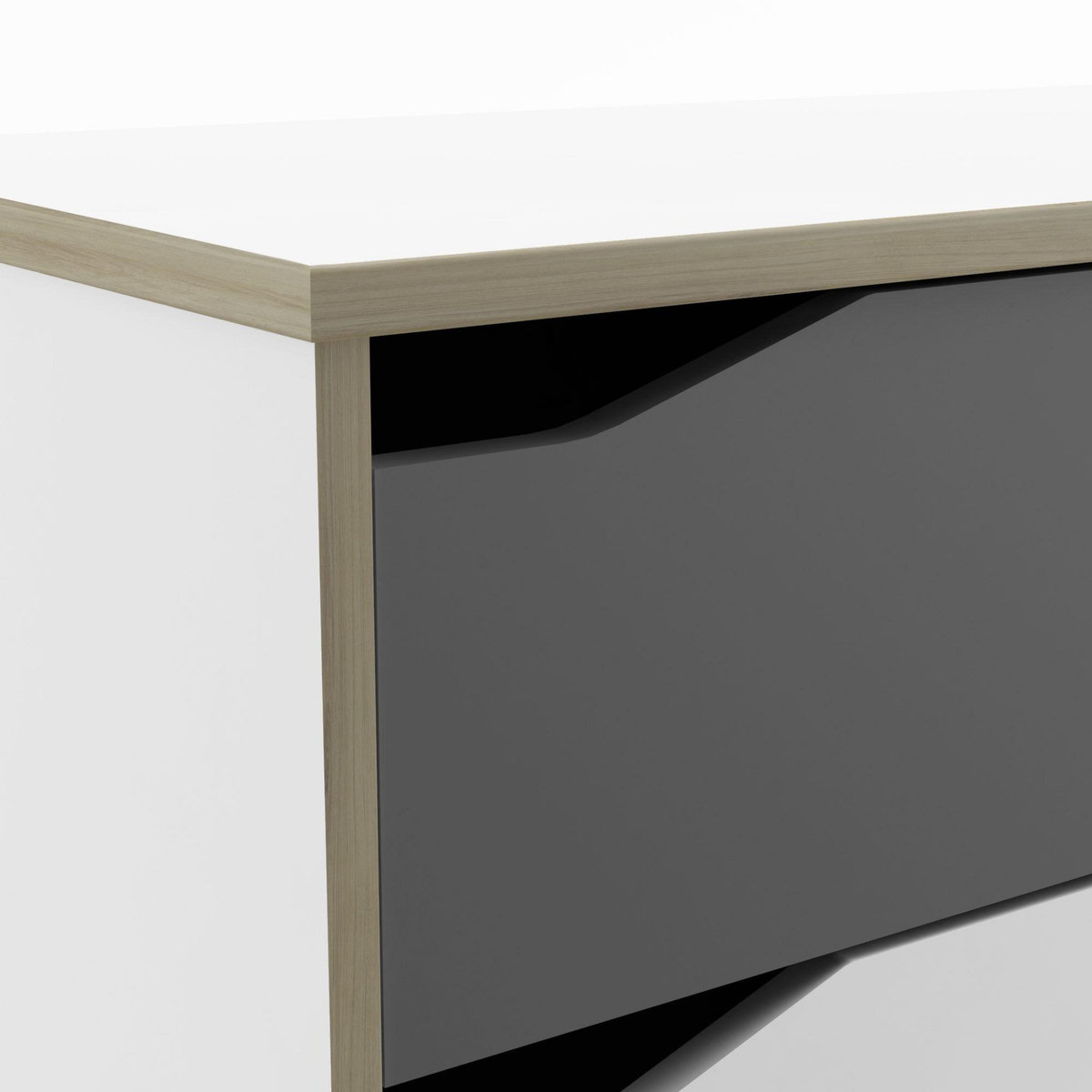 Demeyere Commode 2 + 1 tiroirs - GENIUS - Blanc et Gris - 78,3 x 42,6 x 75,9 cm - DEMEYERE