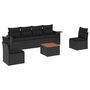Voir la diapositive 2 : VIDAXL Salon de jardin 7 pcs avec coussins noir resine tressee