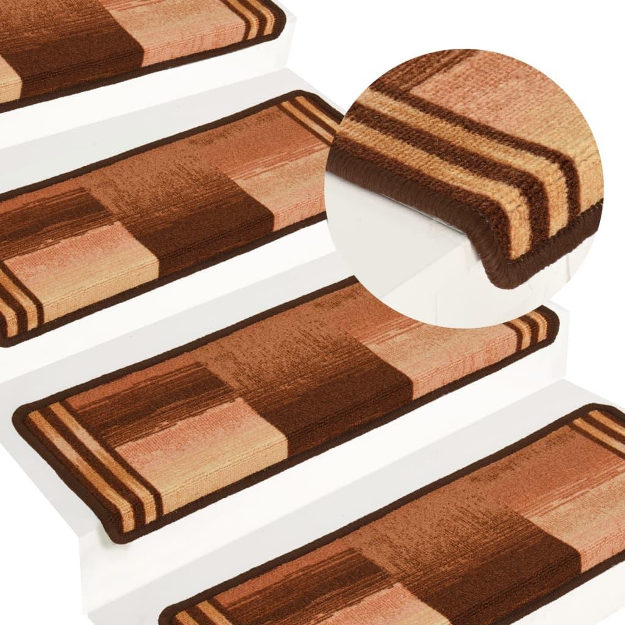 VIDAXL Tapis d'escalier autoadhesifs 10 pcs 65x21x4 cm Marron